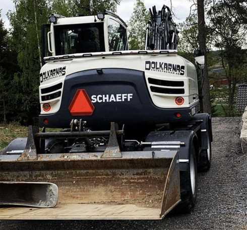 Hjulburen grävmaskin Schaeff TW110 stulen i Rosersberg norr om Stockholm